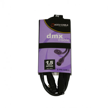 ACCU-CABLE ACDMX5015 CABLE DMX  XLRM 5P / XLRF 5P  1,5M