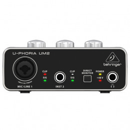 BEHRINGER U-PHORIA UM2 AUDIOPHILE 2X2 USB AUDIO INTERFACE WITH XENYX MIC PREAMPLIFIER