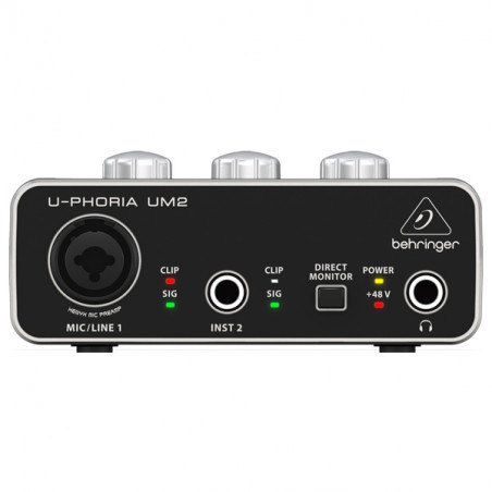 BEHRINGER U-PHORIA UM2 AUDIOPHILE 2X2 USB AUDIO INTERFACE WITH XENYX MIC PREAMPLIFIER