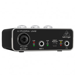 BEHRINGER U-PHORIA UM2 AUDIOPHILE 2X2 USB AUDIO INTERFACE WITH XENYX MIC PREAMPLIFIER