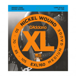 D'ADDARIO EXL160 NICKEL WOUND BASS MEDIUM 50-105 LONG SCALE