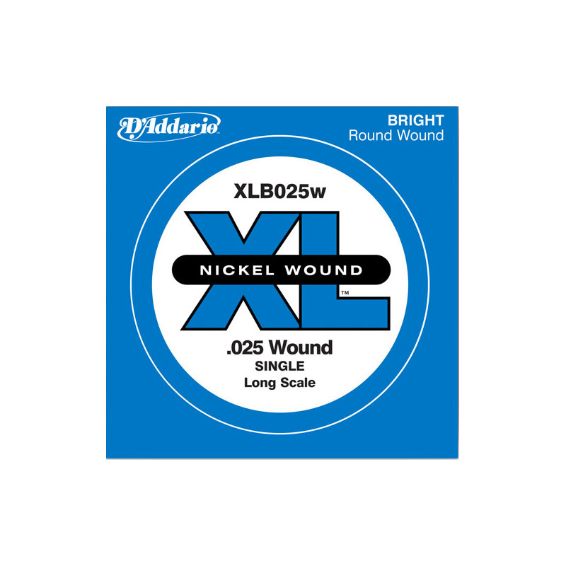 D'ADDARIO XLB025W NICKEL WOUND BASS STRING 025