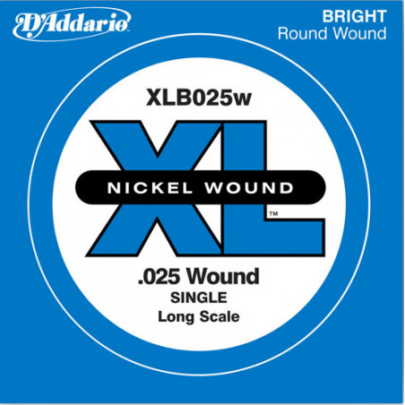 D'ADDARIO XLB025W NICKEL WOUND BASS STRING 025
