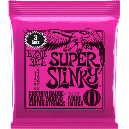 ERNIE BALL 3223 PACK 3 MUTE SUPER SLINKY 09-42