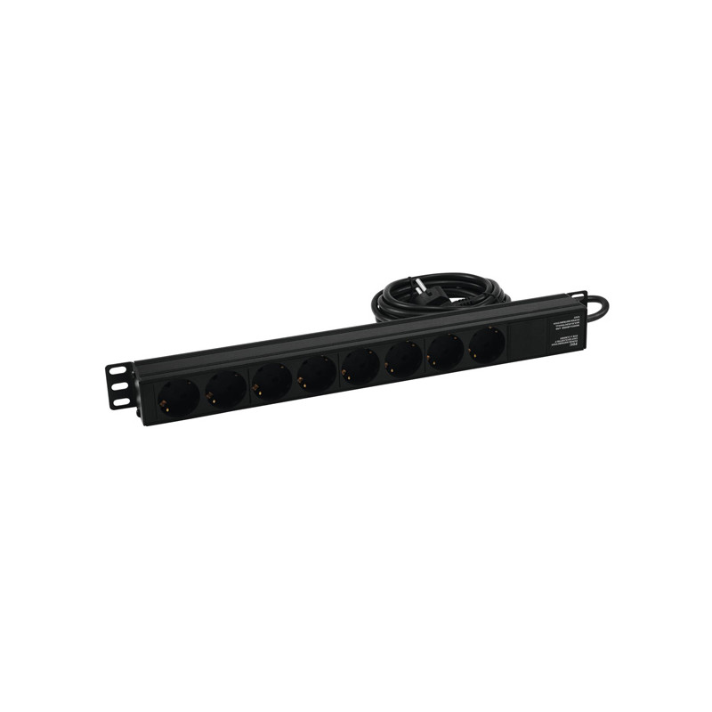 EUROLITE R19-8 PRESA MULTIPLA RACK 1U NERA