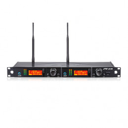 JTS UHF SISTEMA WIRELESS RICEVITORE DOPPIO CANALE UF20R + 2 MICROFONI TRASMETTITORI JSS20