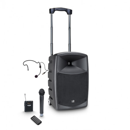 LD SYSTEMS ROAD BUDDY 10HBH2B5 BATTERY-POWERED BLUETOOTH SPEAKER WITH MIXER, WIRELESS MICROPHONE AND HEADSET