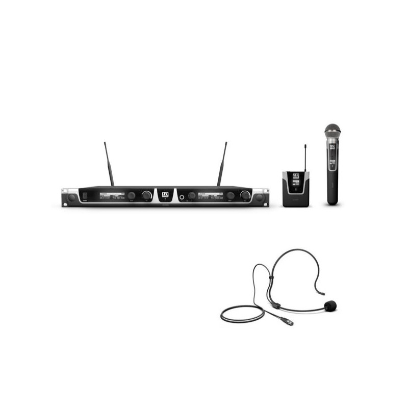 LD SYSTEMS U505HBH2 SISTEMA PER RADIOMICROFONO CON BODYPACK, HEADSET E MICROFONO A MANO DINAMICO