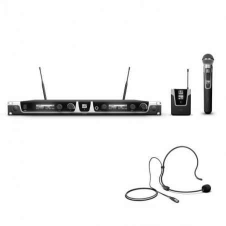 LD SYSTEMS U505HBH2 SISTEMA PER RADIOMICROFONO CON BODYPACK, HEADSET E MICROFONO A MANO DINAMICO