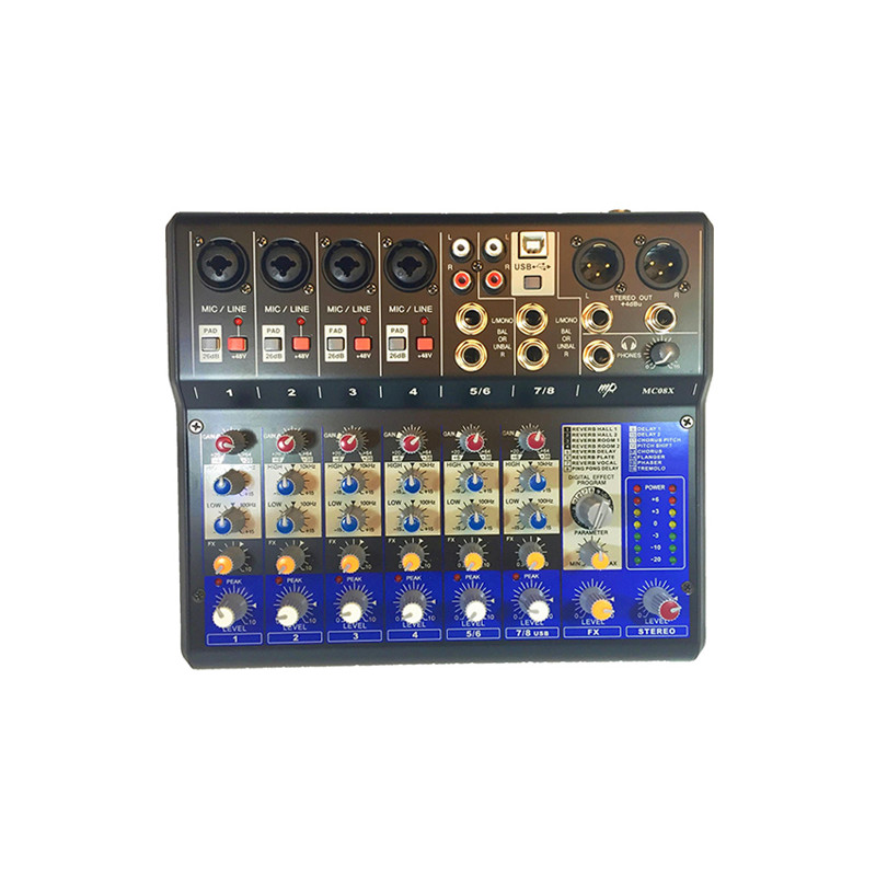 MP AUDIO MC08X MIXER 8 CANALI CON DSP