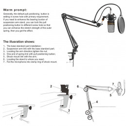 NEEWER NW35 BROADCAST STUDIO MICROPHONE ARM STAND BLACK