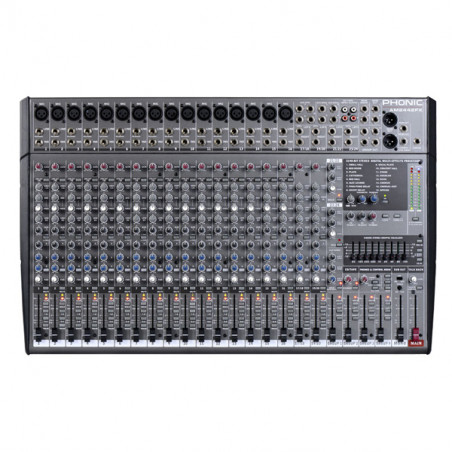 PHONIC M 2442FX 24-INPUT 4-BUS STUDIO/LIVE MIXER WITH DIGITAL EFX AND GEQ