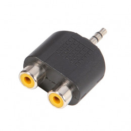 MB AT128 ADATTATORE A Y 2 X MONO RCA FEMMINA / JACK STEREO MASCHIO DA 3,5 MM