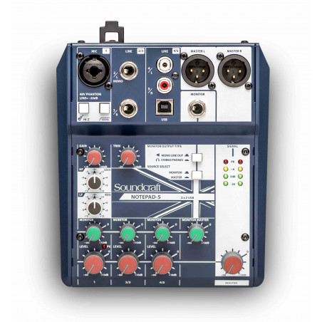 SOUNDCRAFT NOTEPAD 5 - MIXER ANALOGICO USB 5 CANALI