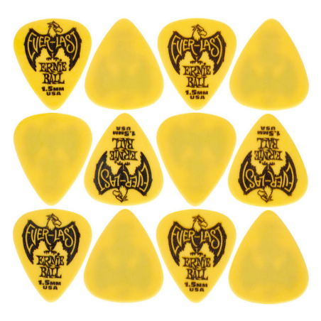 ERNIE BALL 9195 PACK 12 Plettri Everlast Yellow 1,5mm