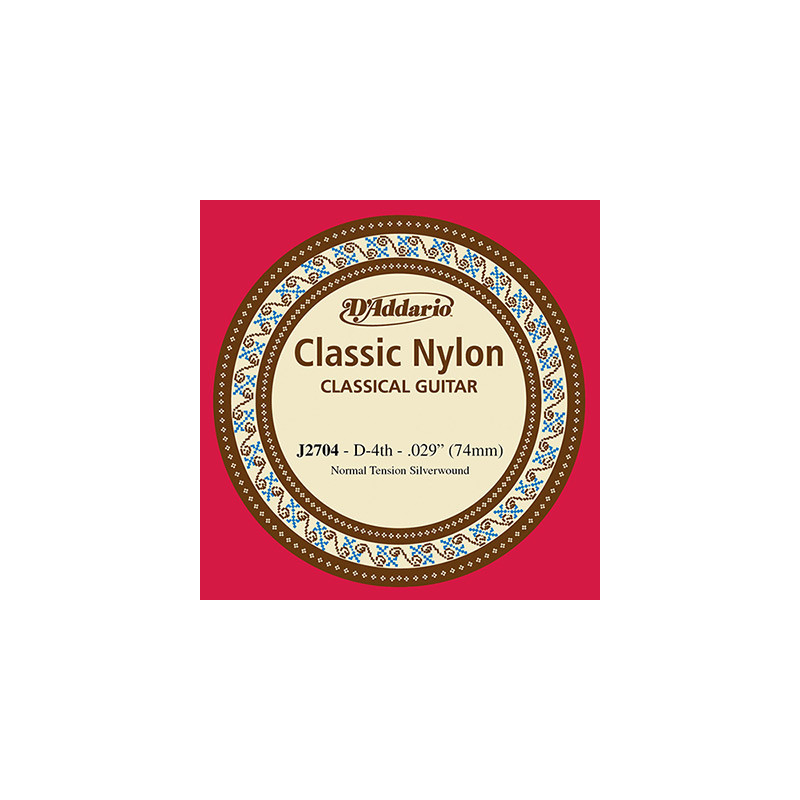 D'ADDARIO J2704 CORDA NYLON 4ST "RE" NORMAL TENSION