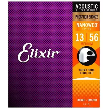 ELIXIR NANOWEB 16102 PHOSPHOR BRONZE MEDIUM - 13/56