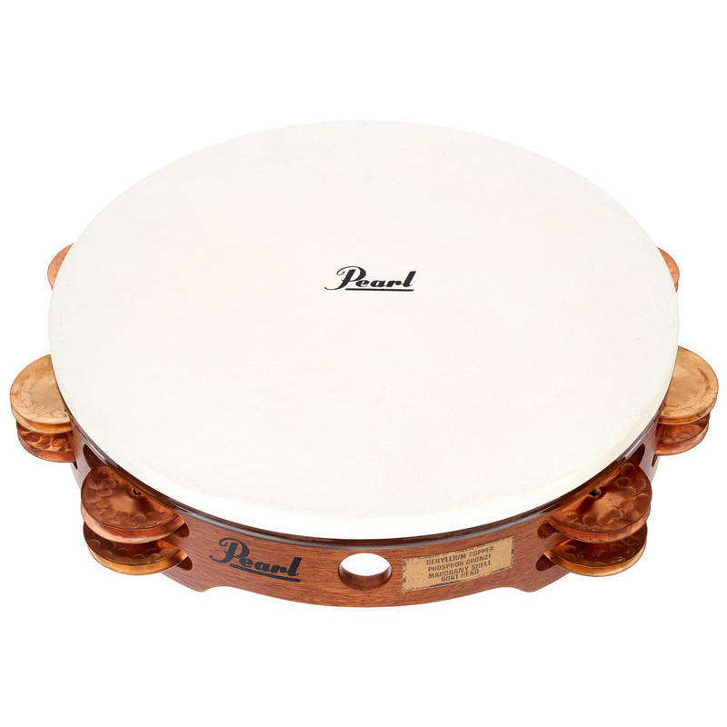 CONCERT TAMBOURINE, COPPER & PHOSPHOR BRONZE JINGLES, W/BAG