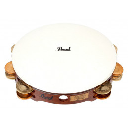 CONCERT TAMBOURINE, GERMAN SILVER & COPPER JINGLES, W/BAG