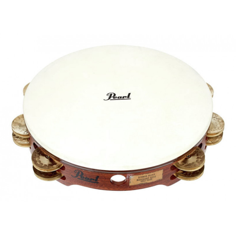 CONCERT TAMBOURINE, GERMAN SILVER JINGLES, W/BAG