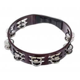 10" Headless Wood Tambourine Stainless Steel Jingle