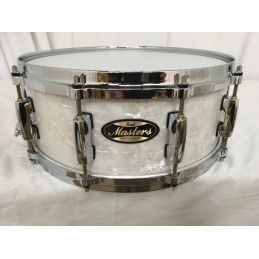 Pearl Masters Maple Gum 14 X 5.5 SNARE DRUM Matte White Marine Pearl 422
