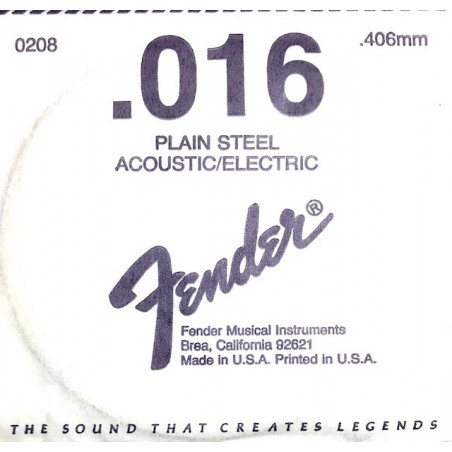 FENDER 016 CORDA PURE NICKEL PLAIN