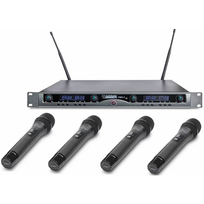 AUDIODESIGN PMU.404 SISTEMA 4 RADIOMICROFONI A MANO
