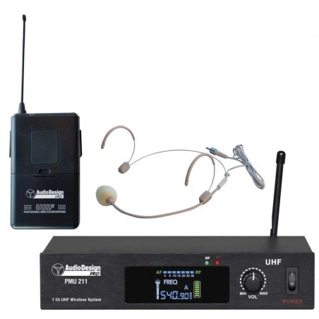 AUDIODESIGN PMU 211 SYS WIRELESS BODYPACK + HEADSET - UHF