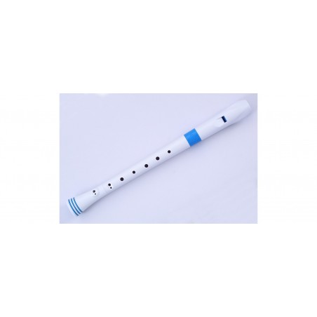 RECORDER WHITE/BLUE WITH TRANSVINYL CASE  BAROQUE FING.