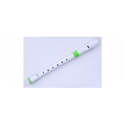 RECORDER WHITE/GREEN WITH TRANSVINYL CASE  BAROQUE FING.