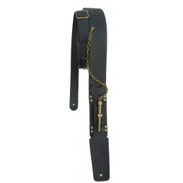 Tracolla per chitarra 2” in vera pelle hardware in metallo