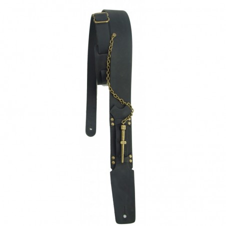 Tracolla per chitarra 2” in vera pelle hardware in metallo