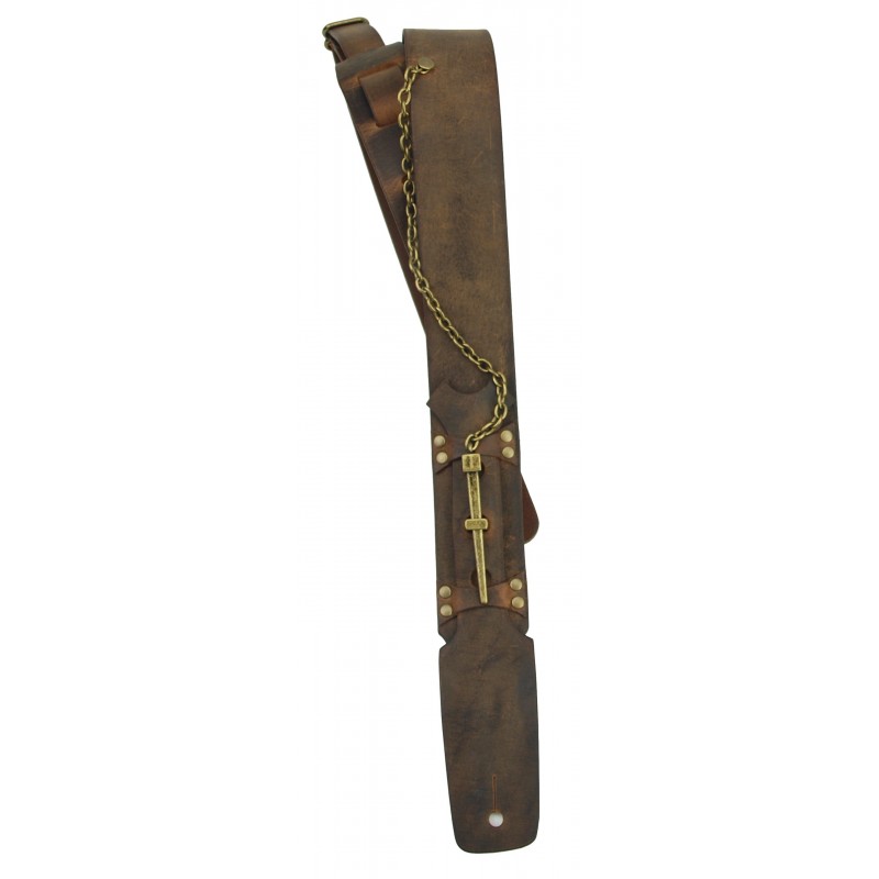Tracolla per chitarra 2” in vera pelle hardware in metallo