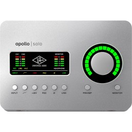 Interfaccia audio desktop 2x4 USB 3 (connettore USB-A o USB-C) con Realtime UAD-2 SOLO Core Processing per Windows.