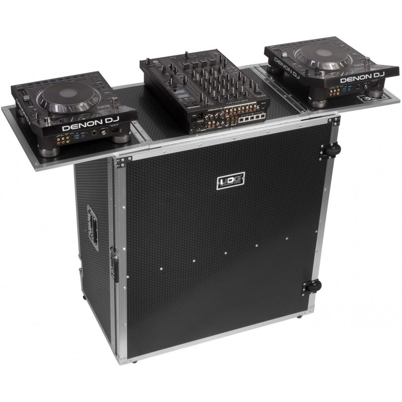 U92049SL - ULTIMATE FOLD OUT DJ TABLE SILVER PLUS (WHEELS)