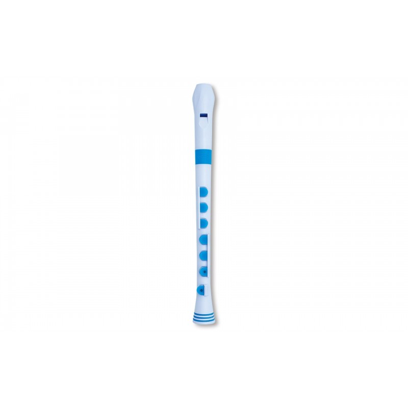 RECORDER+ WHITE/BLUE WITH HARD CASE  BAROQUE FING.