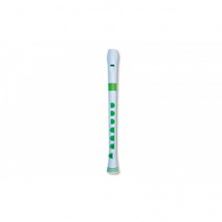 RECORDER+ WHITE/GREEN WITH HARD CASE  GERMAN FING.