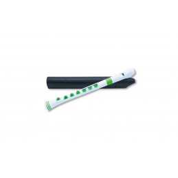 RECORDER+ WHITE/GREEN WITH HARD CASE  GERMAN FING.