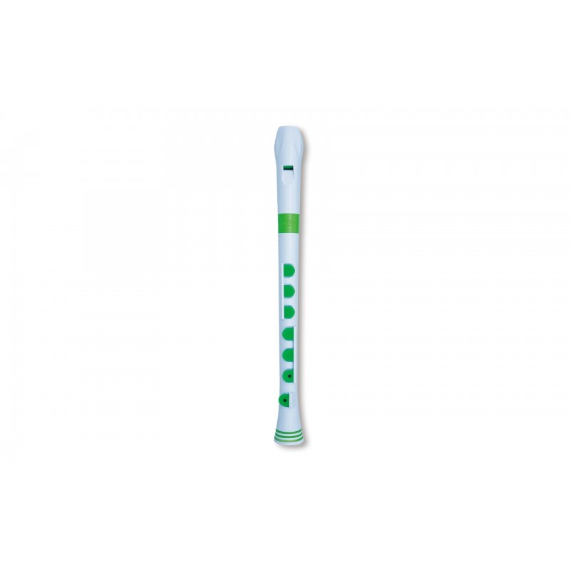 RECORDER+ WHITE/GREEN WITH HARD CASE  BAROQUE FING.