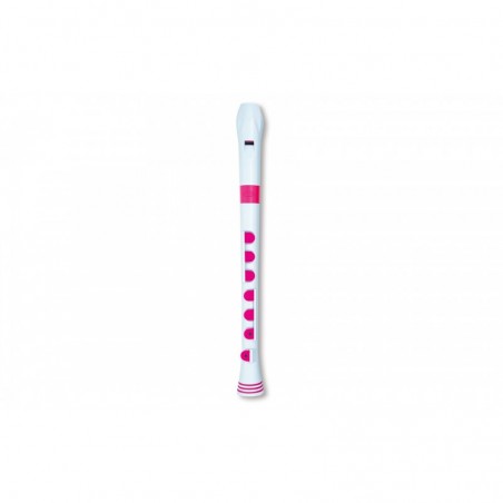 RECORDER+ WHITE/PINK WITH HARD CASE  GERMAN FING.