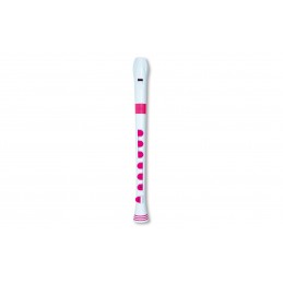 RECORDER+ WHITE/PINK WITH HARD CASE  BAROQUE FING.