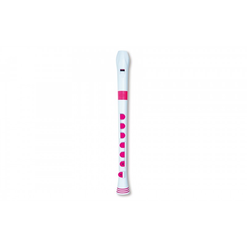 RECORDER+ WHITE/PINK WITH HARD CASE  BAROQUE FING.