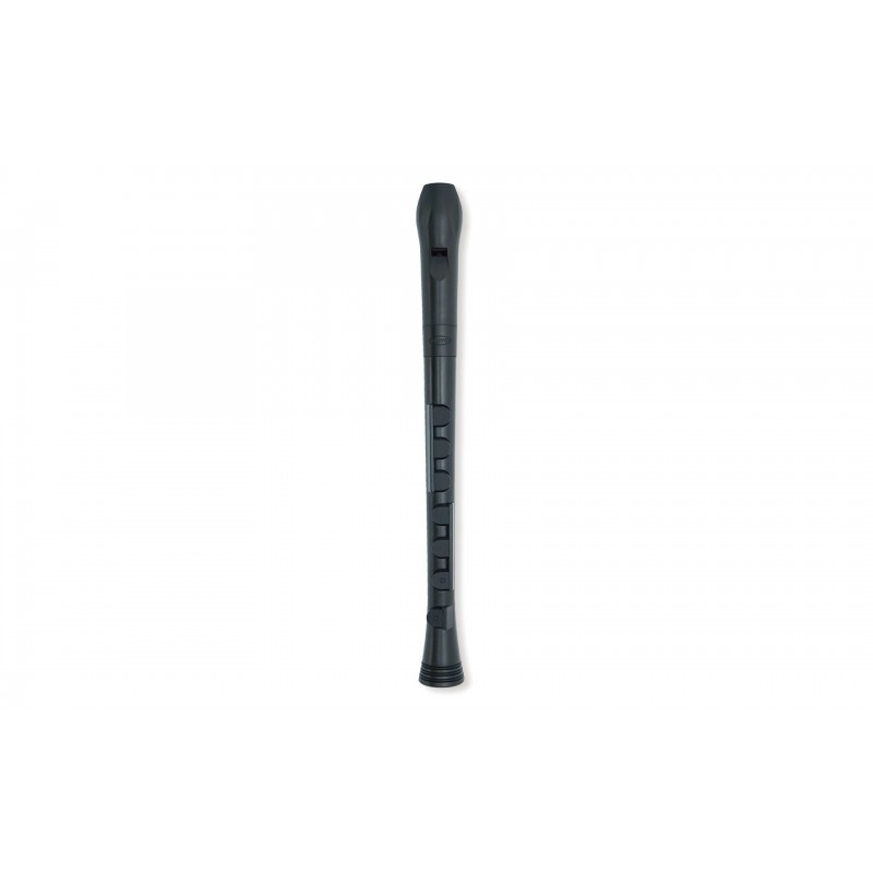 RECORDER+ BLACK/BLACK WITH HARD CASE  BAROQUE FING.