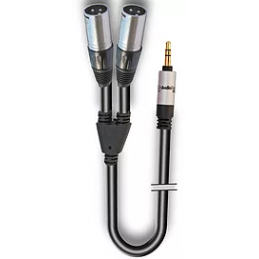 AUDIODESIGN VX201-1.5 - CAVO ADATTATORE JACK 3.5 STEREO a 2 XLR-3M - 1.5m
