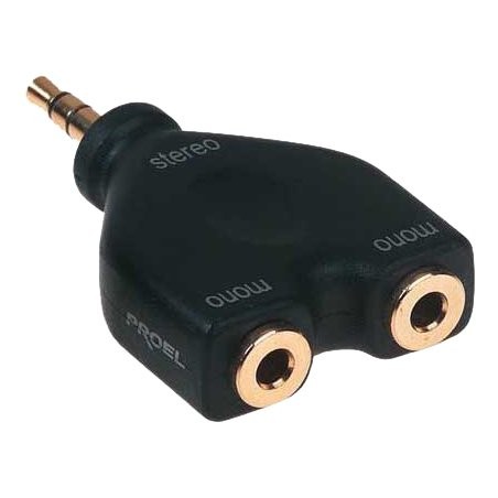 DIE HARD DHPA142 ADATTATORE ABS JACK STEREO MASCHIO 3.5mm TO 2 JACK 3.5 MONO FEMMINA