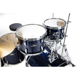 PEARL batteria ROADSHOW 5pz cassa 20" completa di hardware e piatti sabian CR16, RD20, HH 14 colore ROYAL BLUE METALLIC 743