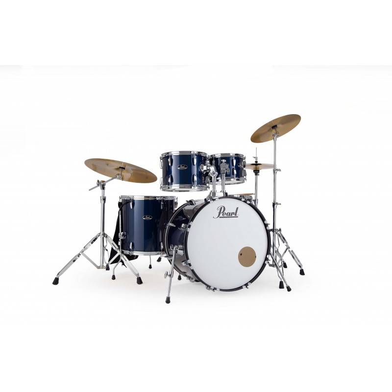 PEARL batteria ROADSHOW 5pz completa di hardware e piatti Sabian CR16, RD 20, HI HAT 14, colore ROYAL BLUE METALLIC 743