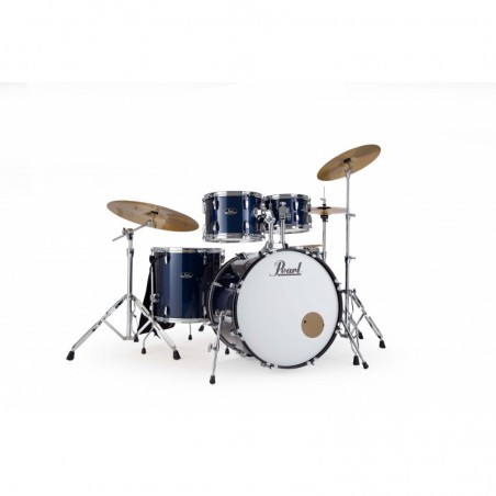 PEARL batteria ROADSHOW 5pz completa di hardware e piatti Sabian CR16, RD 20, HI HAT 14, colore ROYAL BLUE METALLIC 743