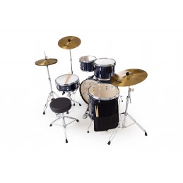 PEARL batteria ROADSHOW 5pz completa di hardware e piatti Sabian CR16, RD 20, HI HAT 14, colore ROYAL BLUE METALLIC 743